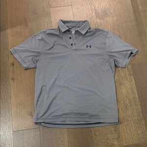 Under Armour Men’s Navy & White Micro-Stripe Polo